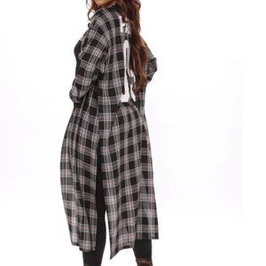 Paris Plaid Maxi Top - Black/White